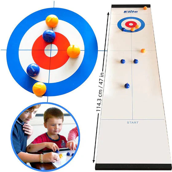 Bordsbaserat curlingspel för hela familjen